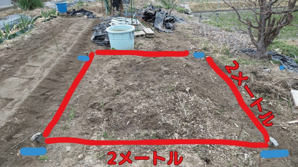 縦横2メートルのスペースを用意した様子